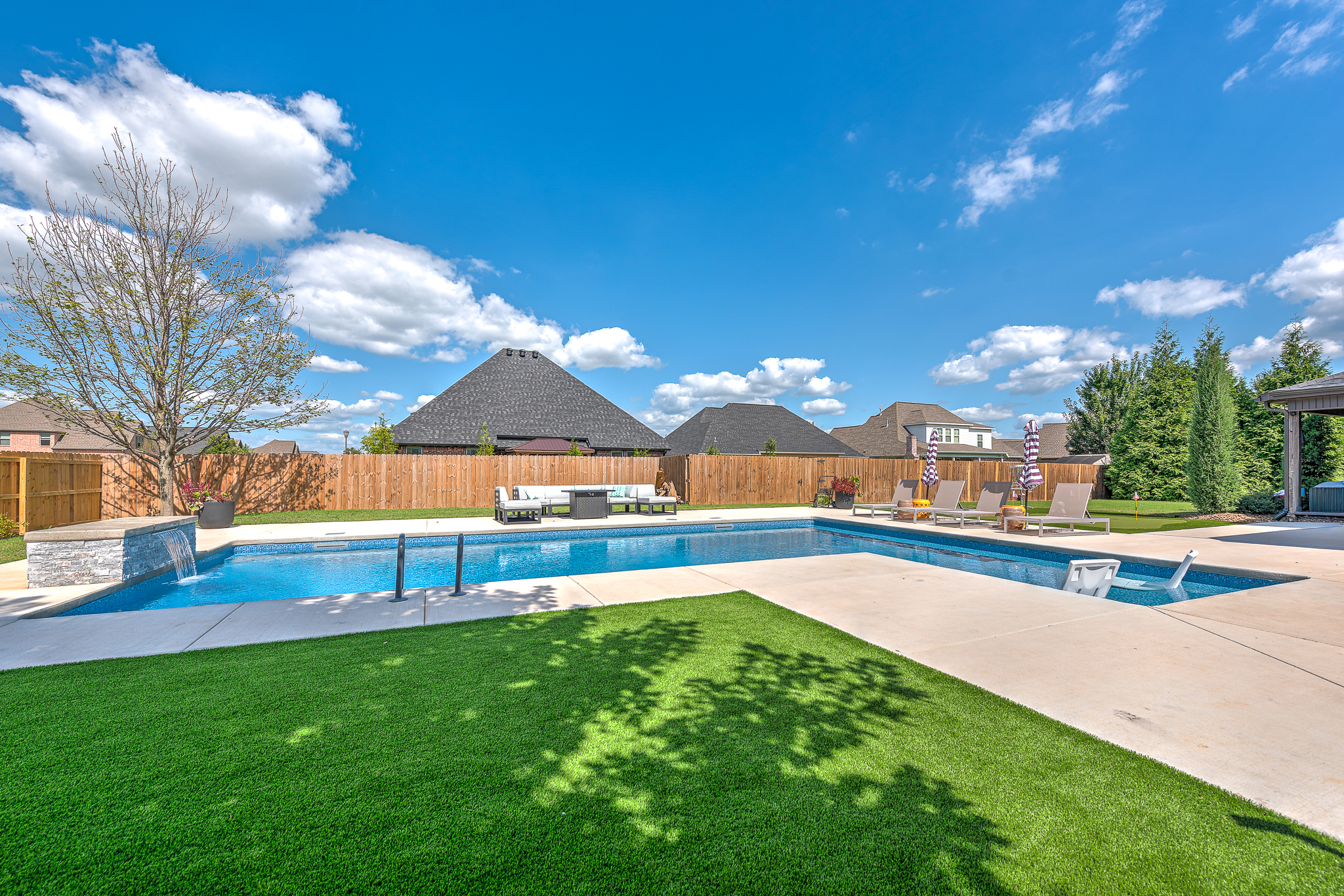 Finished inground pool construction with premium plaster finish - Bentonville AR