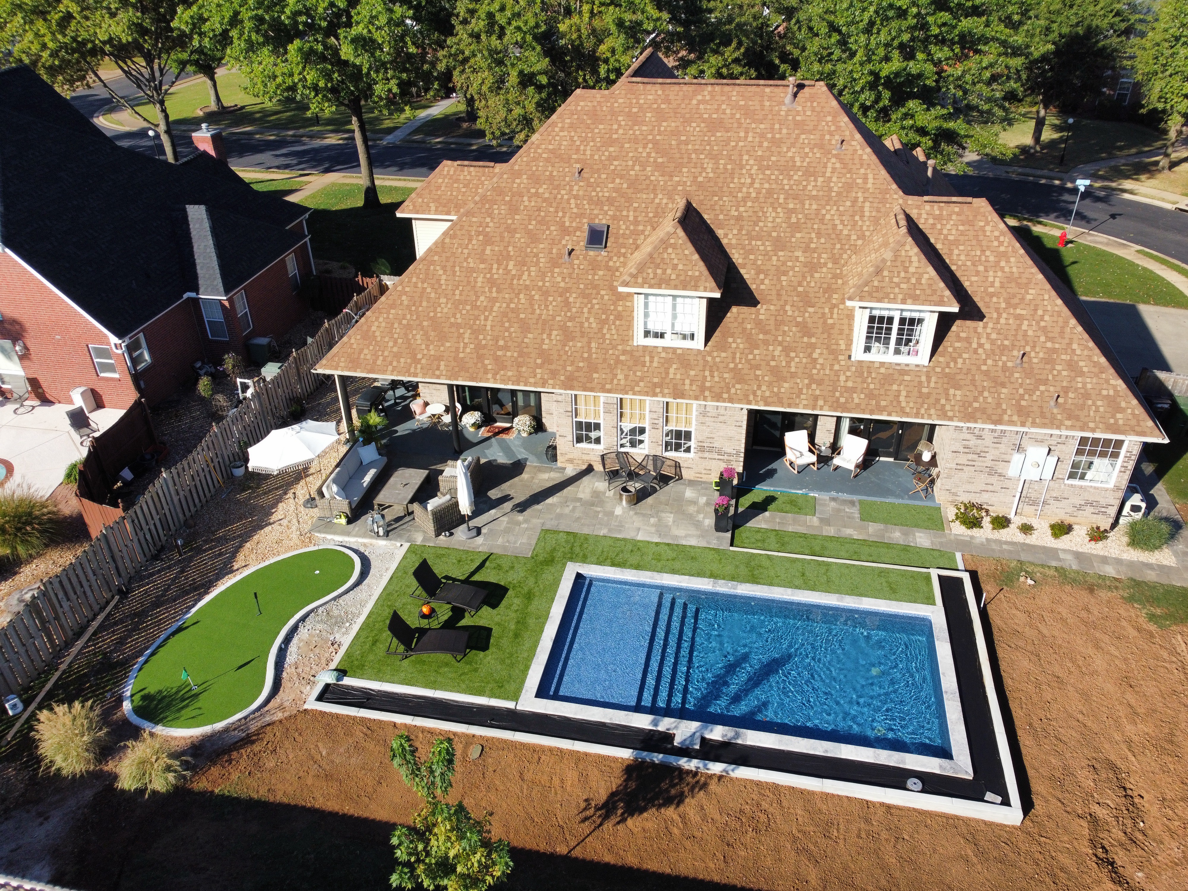 Finished custom inground pool with deck jets and premium lighting - Arkansas